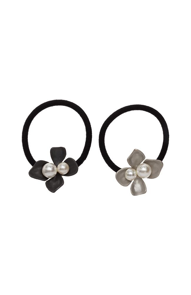 Pearl Flower Ponytail Holder 2-Pack