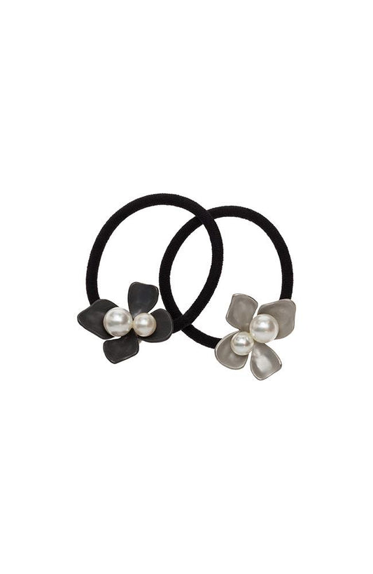 Pearl Flower Ponytail Holder 2-Pack