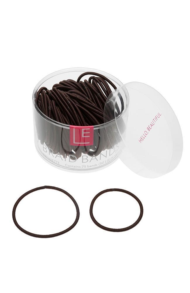 Hair bands, small and large, brown/brunette