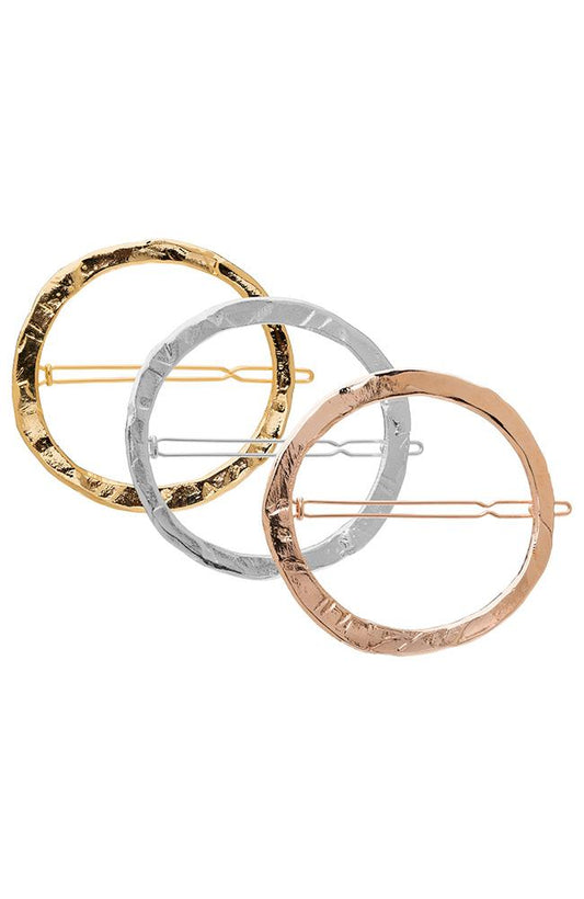 Large Rustic Circle Tige Boule Barrette