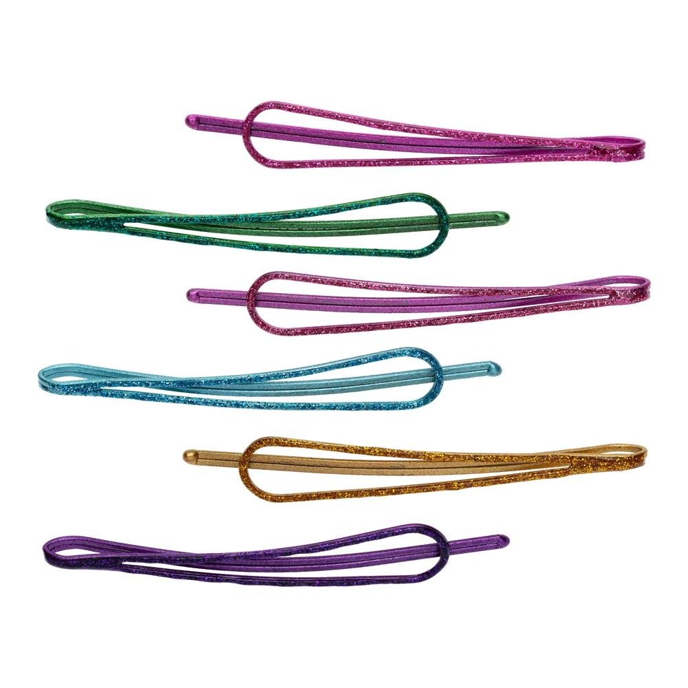 Colorful Glitter Bobby Pin 6 pack, by L. Erickson