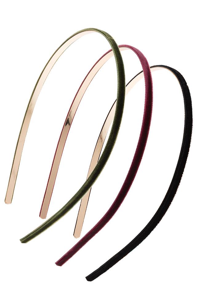 Velvet Skinny Headband 3-Pack