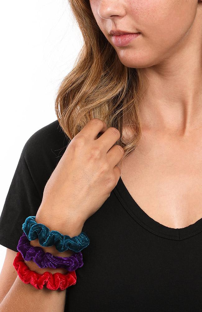 Velvet Small Scrunchies 3-Pack