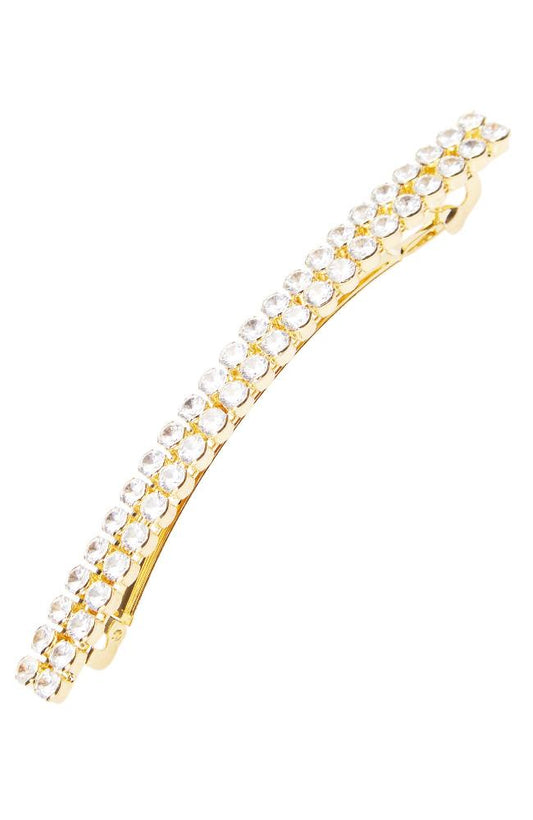 Double Crystal Long and Skinny Barrette