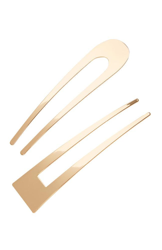 L. Erickson Metal Hair Pins, Chignon pair, gold hair pins