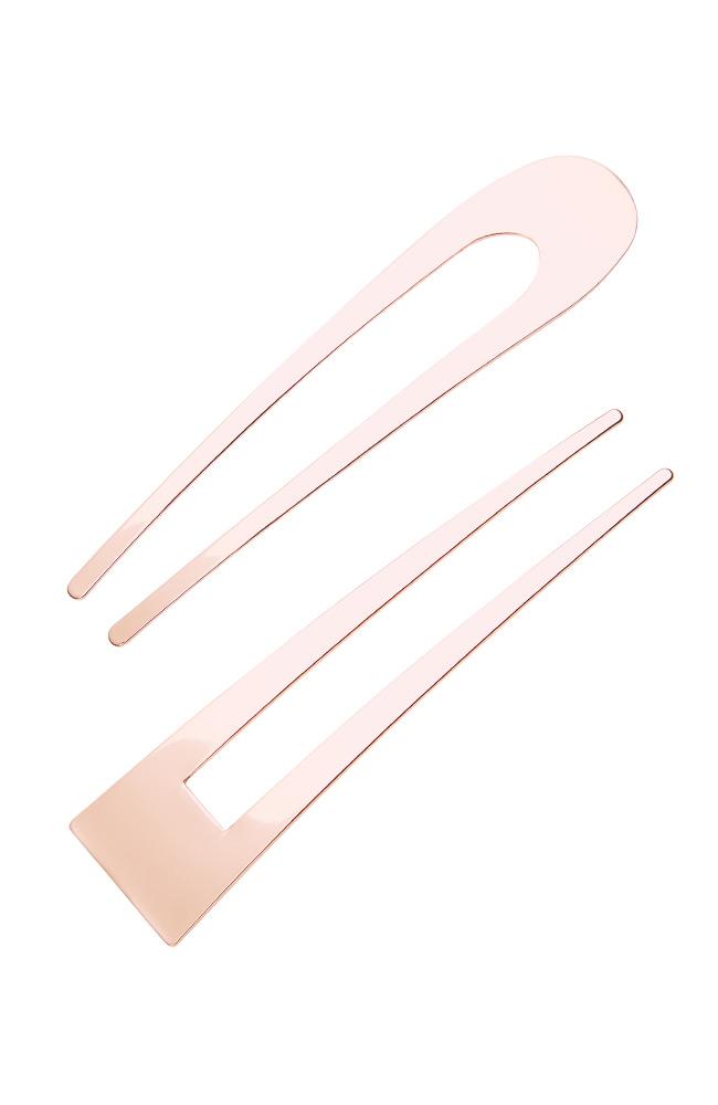 L. Erickson Metal Hair Pins, Chignon pair, rose gold hair pins