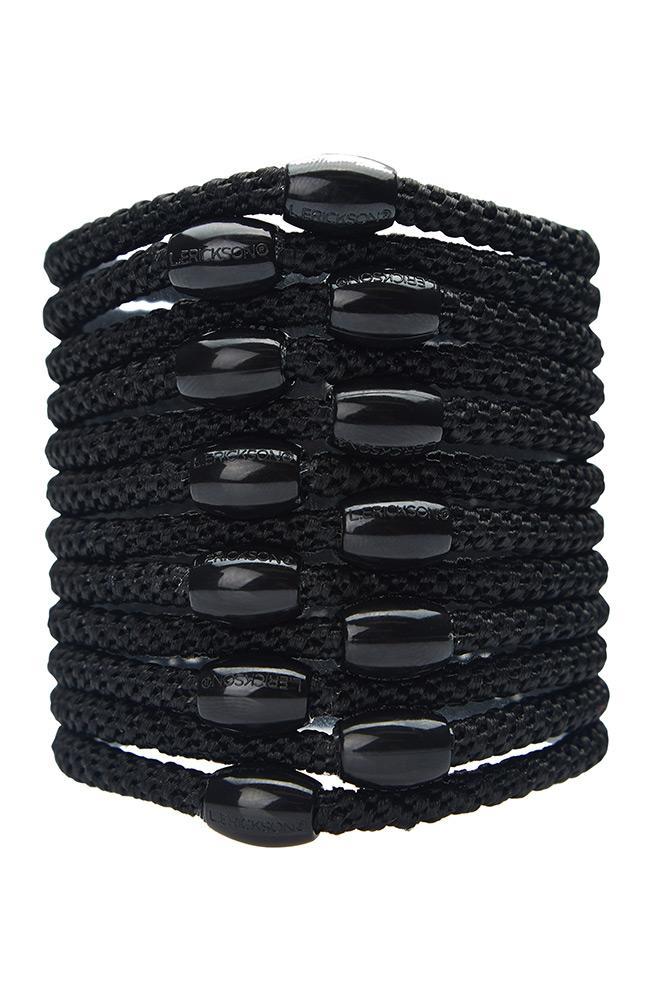 Elastic Hair Ties, Black, Narrow Grab & Go Ponytail Holder 12 Pack