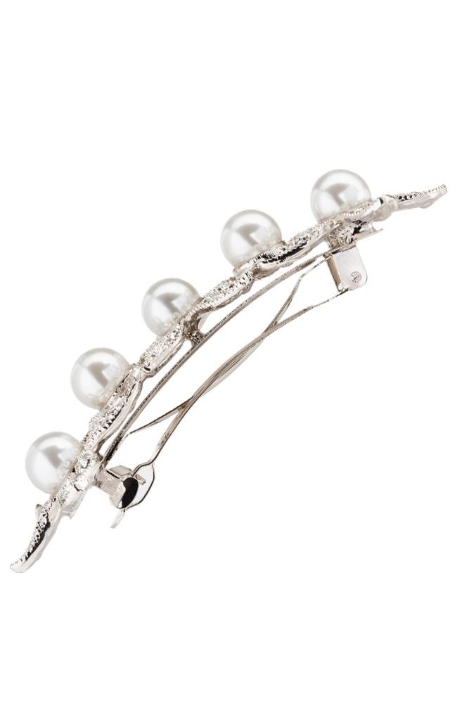 Crystal and Pearl Flower Barrette