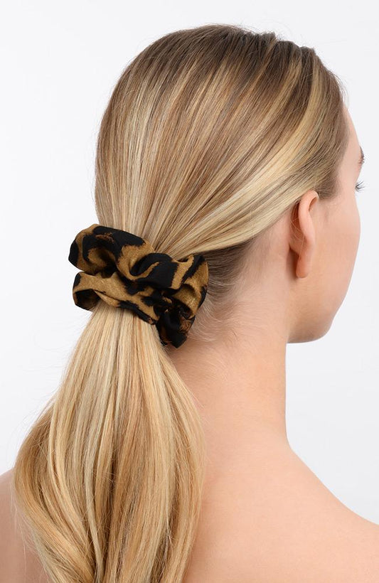 Classic leopard print ponytail holder, medium scrunchie by L. Erickson