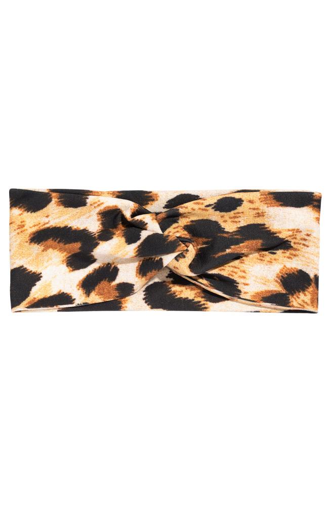 Leopard Print Twist Knot Headband, Stretchy Italian Lycra, by L. Erickson
