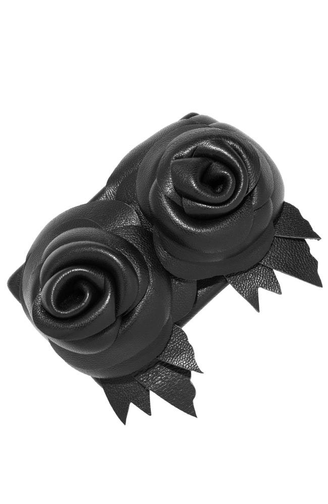 Large Rose Barrette - Leather