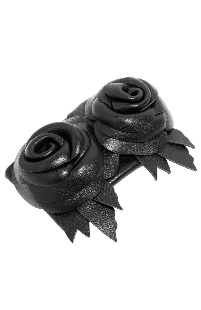 Large Rose Barrette - Leather