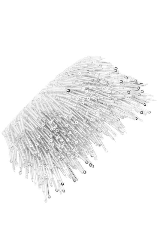 L. Erickson Dangle Bead Barrette - Silver Beads