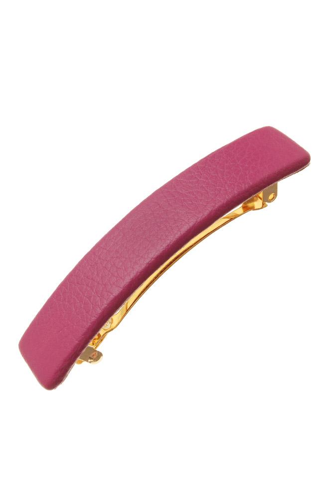 Genuine Leather Rectangle Barrette