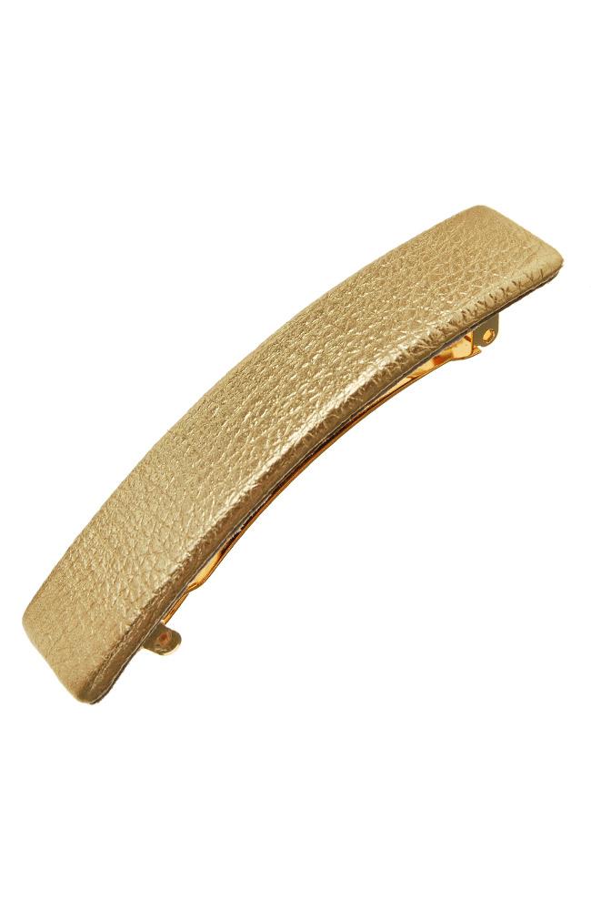 Genuine Leather Rectangle Barrette