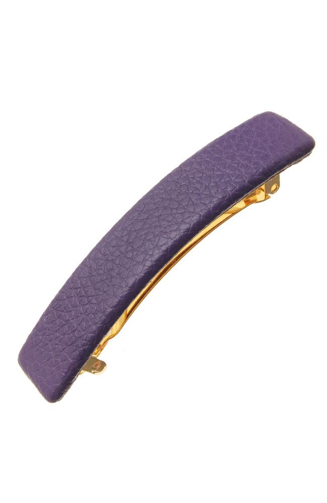 Genuine Leather Rectangle Barrette