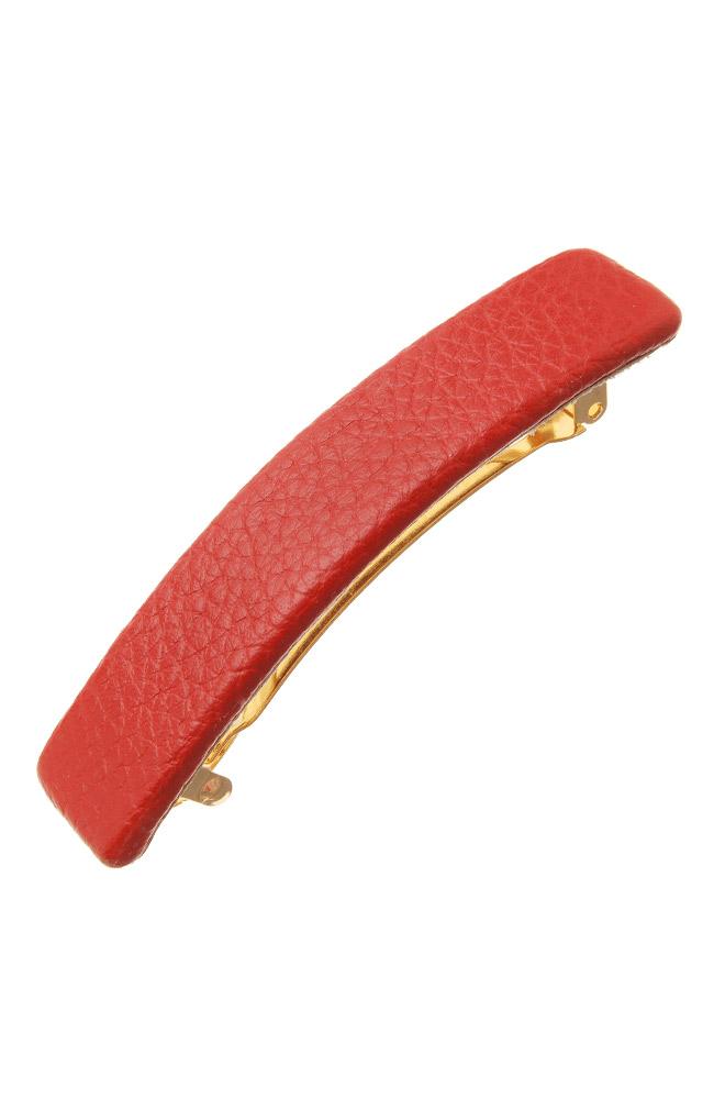 Genuine Leather Rectangle Barrette