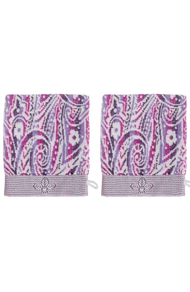 Purple Bath Mitts, 2 pack, 100% Cotton, by France Luxe Body
