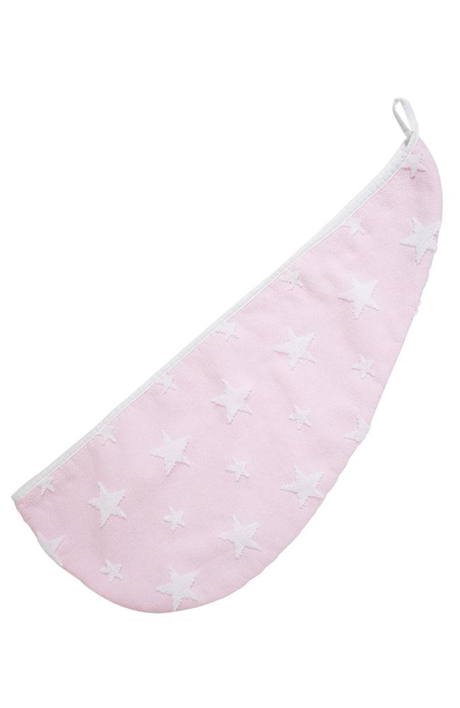 Pink Hair Towel Wrap, Pink with White Stars, 100% Cotton, by France Luxe Body.
